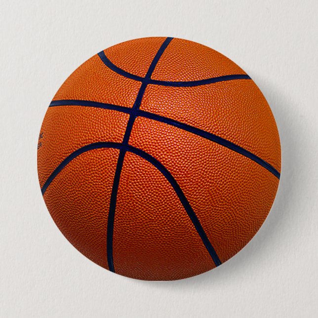 Orange and Black Basketball 3 Inch Round Button (Front)