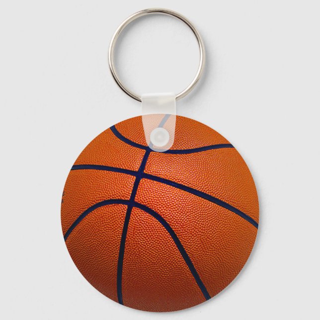 Orange and Black Basketball Keychain (Front)