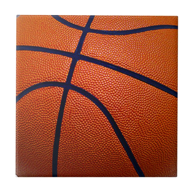 Orange and Black Basketball Tile (Front)