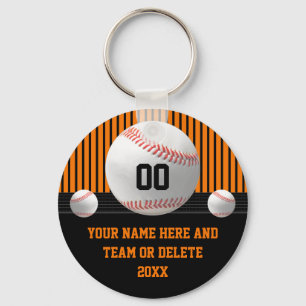 Orange and Black, Cheap Baseball Team Gifts Keychain