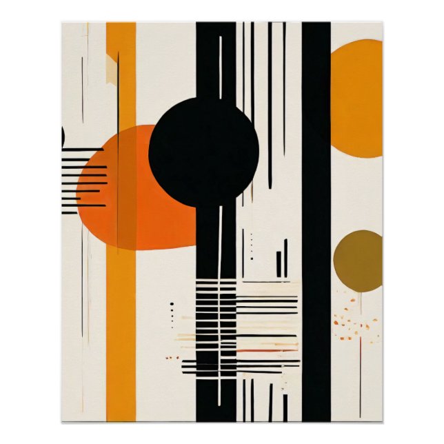 orange and black circles and squares poster (Front)