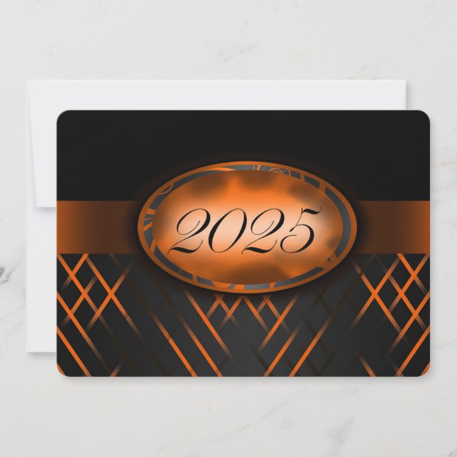Orange and Black Class of 2025 Invitation (Front)