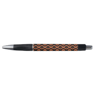 Orange and black diamond pattern pen