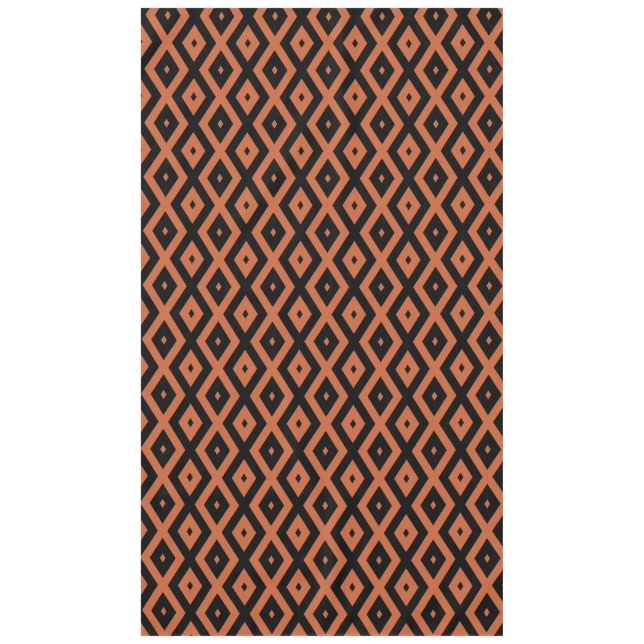 Orange and black diamond pattern tablecloth (Front)