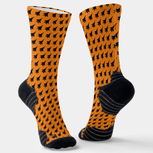 Orange and Black F-15 Fighter Jet Airplane Socks