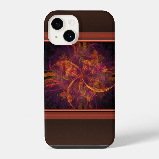 Orange And Black Fractal iPhone Case (Back)