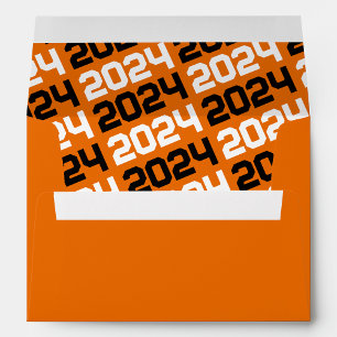 Orange and Black Graduation Envelopes