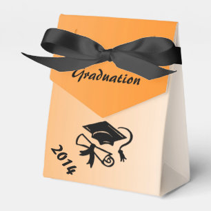 Orange and Black Graduation Personalized Favour Bo Favor Box