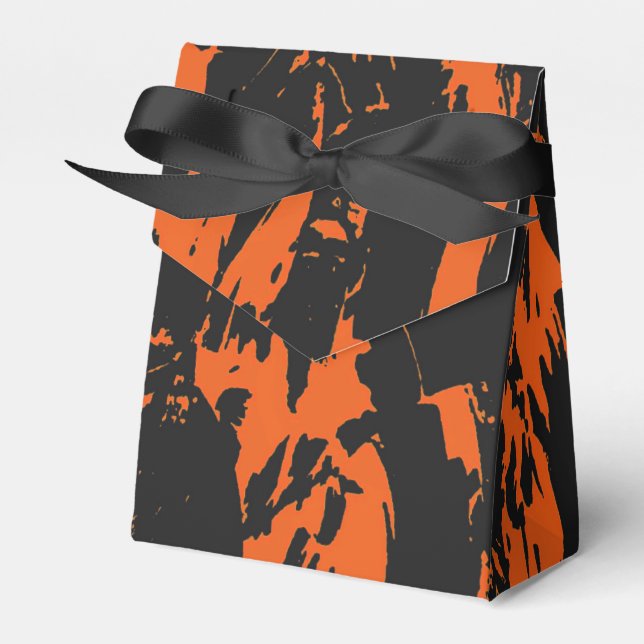 Orange and Black Graffiti Splatter Favor Box (Front Side)