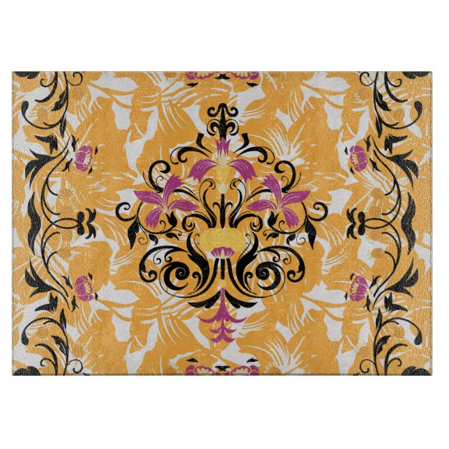 Orange and Black Graphic Design, Hollow Life Cutting Board (Front)