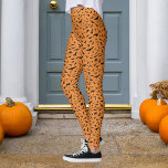 Orange and Black Halloween bat Leggings<br><div class="desc">Black bat pattern; Customize to change the orange to any colour.</div>