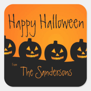 Orange and Black, Halloween Pumpkins Stickers