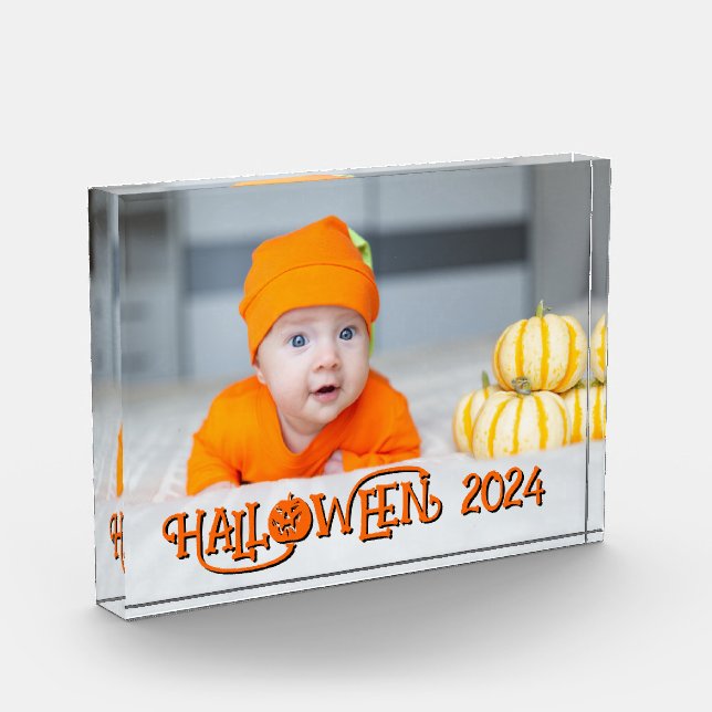 Orange and Black Happy Halloween Photo (Left)