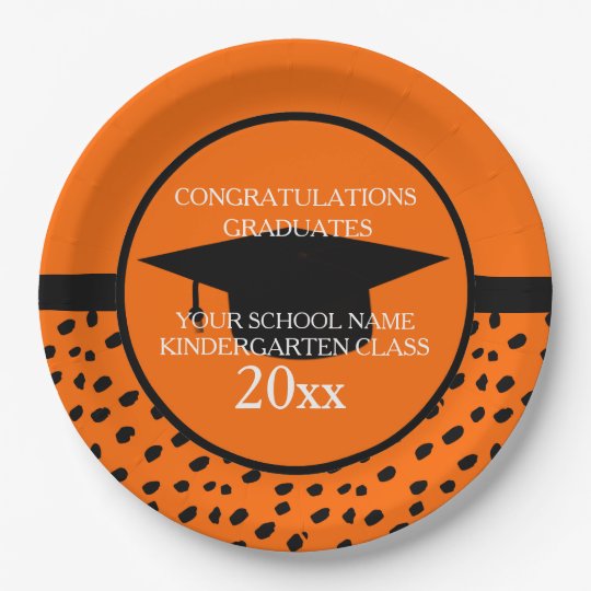 orange and black paper plates