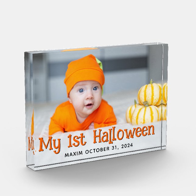 Orange and Black My 1st Halloween Photo Block (Left)