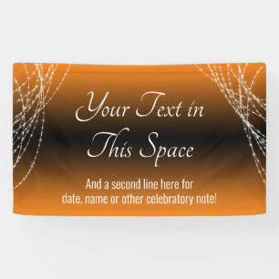 Orange and Black Ombre Lights Add Your Custom Text Banner