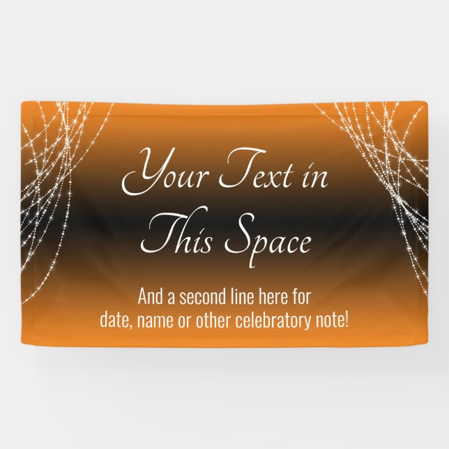 Orange and Black Ombre Lights Add Your Custom Text Banner (Horizontal)