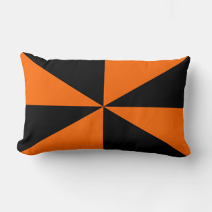 Orange and Black Pinwheel Lumbar Pillow
