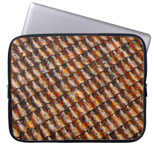 Orange-and-black roof shingles laptop sleeve