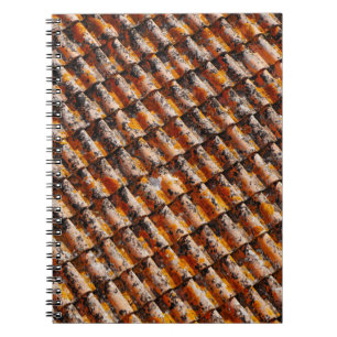 Orange-and-black roof shingles notebook