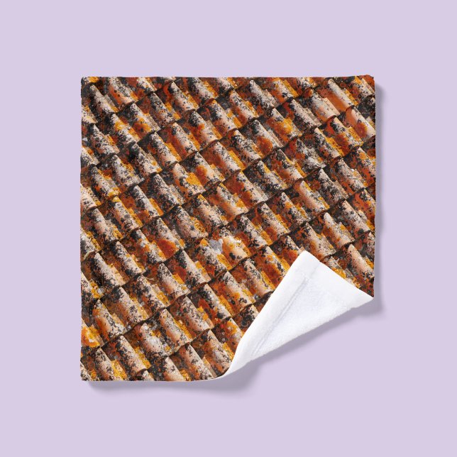 Orange-and-black roof shingles wash cloth (Wash Cloth)