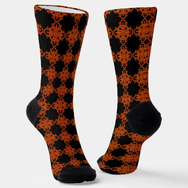 Orange And Black  Socks (Angled)