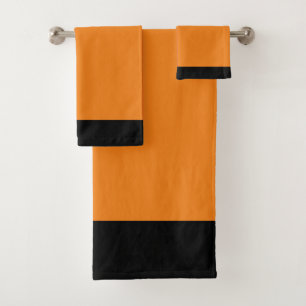 Orange And Black Sport Team Colours Bath Towel Set