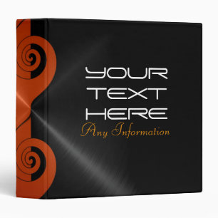 Orange and black stainless steel metal binder