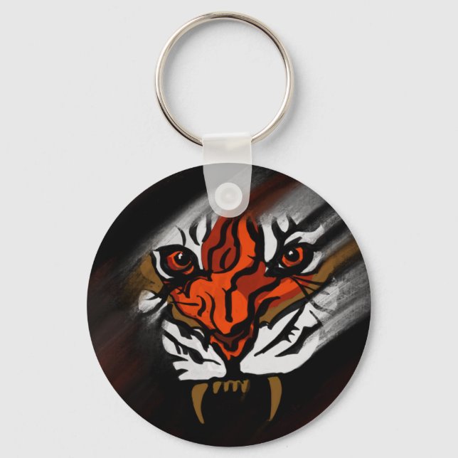 ORANGE AND BLACK STRIPES    KEYCHAIN (Front)