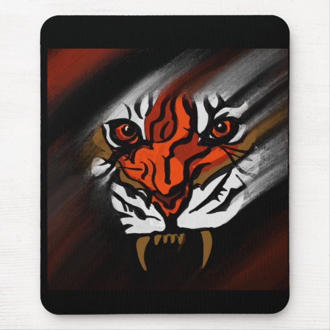 ORANGE AND BLACK STRIPES     MOUSE PAD (Front)