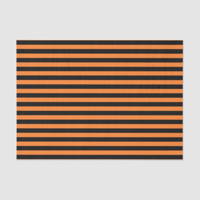 Orange and Black Stripes Tissue Paper (Front)