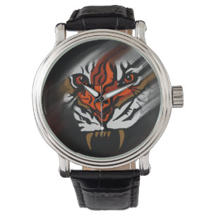 ORANGE AND BLACK STRIPES WATCH