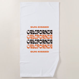 Orange and Black Sun-Kissed California Beach Towel
