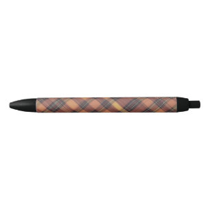 Orange and black tartan, a warm and trendy pattern ink pen