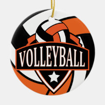 Orange and Black Volleyball Logo