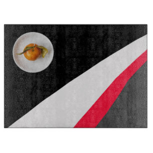 Orange and Black White Red Grey Background Cutting Board