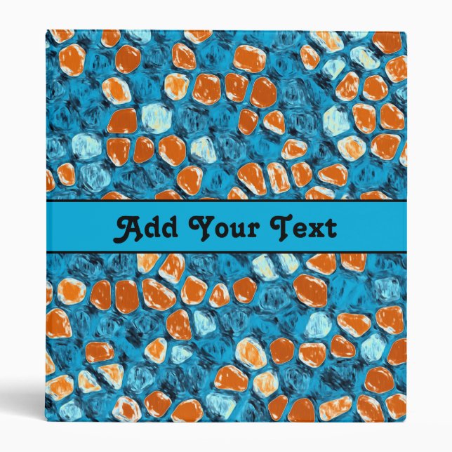 Orange and Blue Abstract Pattern Binder (Front)