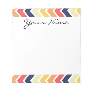 Orange And Blue Chevron Geometric Designs Colour Notepad