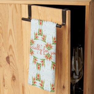 Orange and blue designer watercolor Kitchen Towel