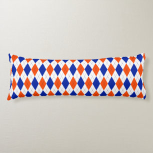 Orange and Blue Diamond Argyle Body Pillow