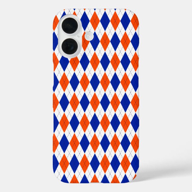 Orange and Blue Diamond Argyle  Case-Mate iPhone Case (Back)