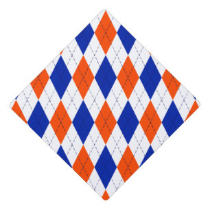 Orange and Blue Diamond Argyle  Graduation Cap Topper