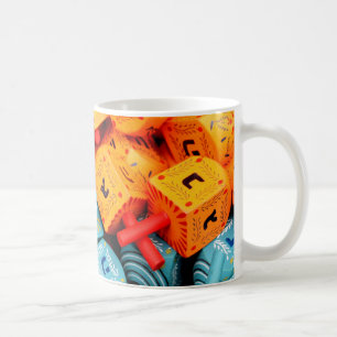 Orange and Blue Dreidels Coffee Mug