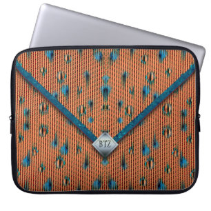 Orange and Blue Envelope Clutch Bag