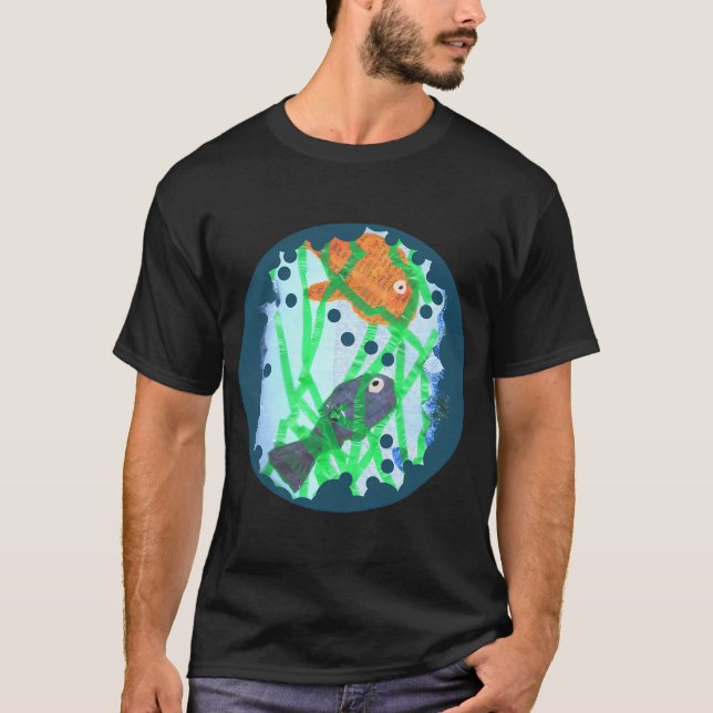 Orange And Blue Fish T-Shirt (Front)