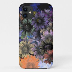 Orange and blue floral iPhone 11 case