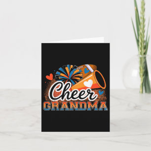 Orange And Blue Football Cheer Grandma For Women C Card