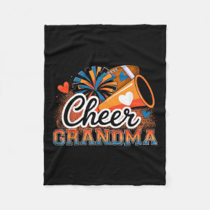 Orange And Blue Football Cheer Grandma For Women C Fleece Blanket