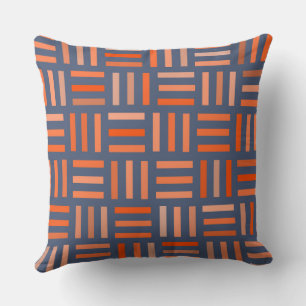 Orange and blue Geometric Throw Pillow