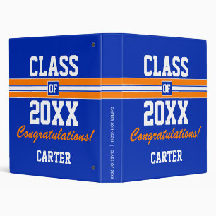 Orange and Blue Graduation Custom Binder
